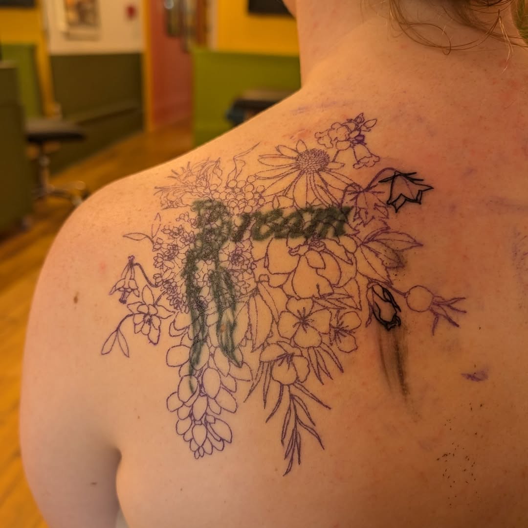 Tattoo by @mothandflametattoos — lettering_script, fine_line