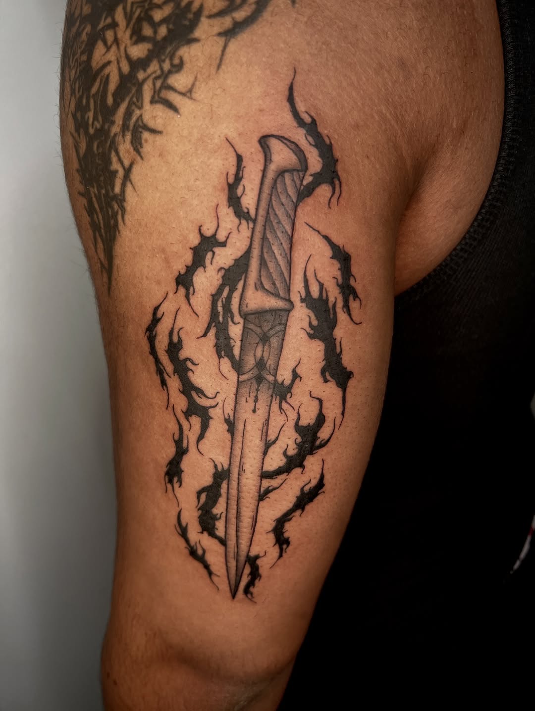 Tattoo by @blair_witch_ink โ black_and_grey, dark_realism