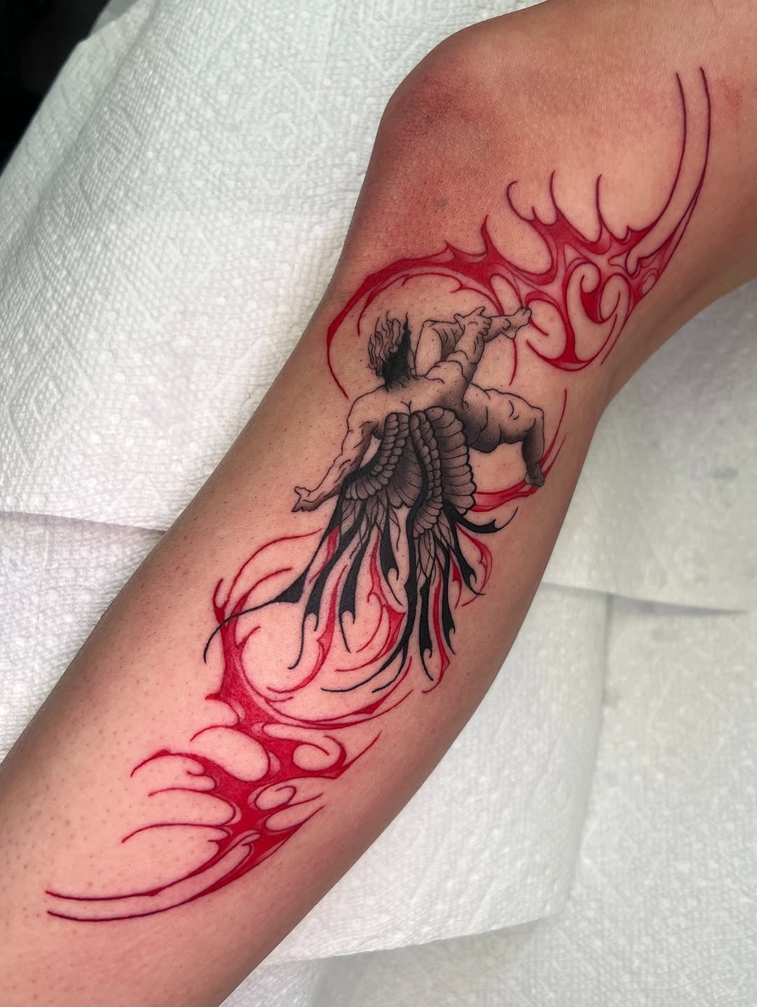 Tattoo by @blair_witch_ink โ black_and_grey, trash_polka