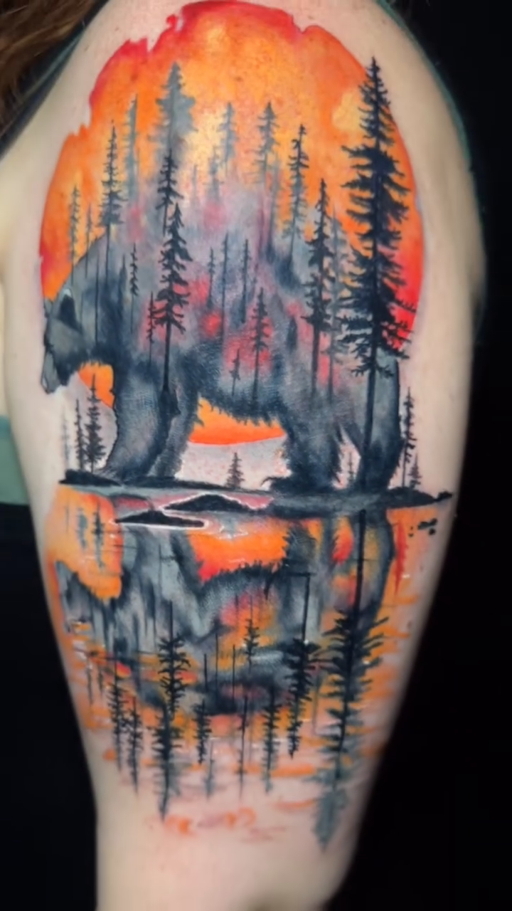 Tattoo by @halz327tattoos — watercolor, realism
