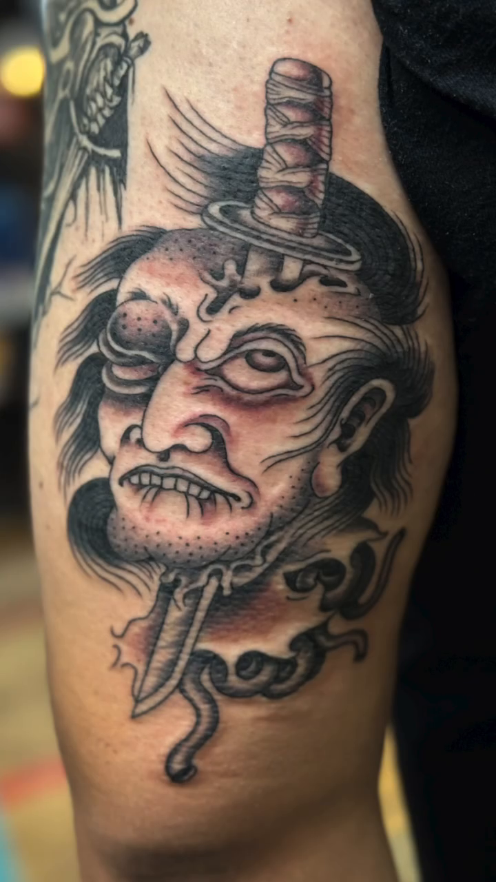 Tattoo by @sootattoos β japanese_irezumi, black_and_grey