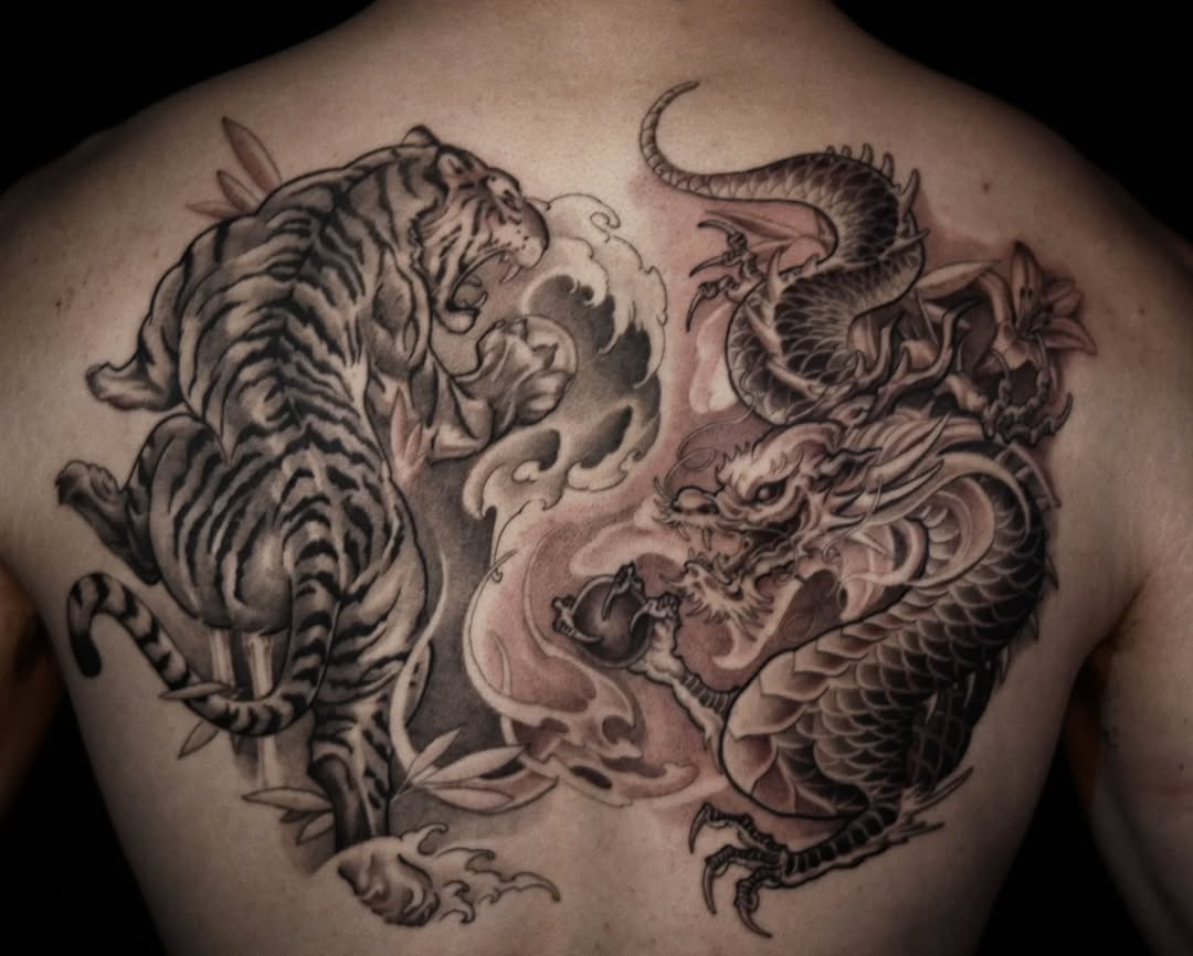 Tattoo by @artofsteve โ japanese_irezumi, black_and_grey