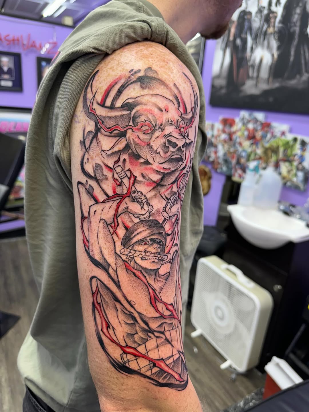 Tattoo by @jam_inkz — illustrative, black_and_grey