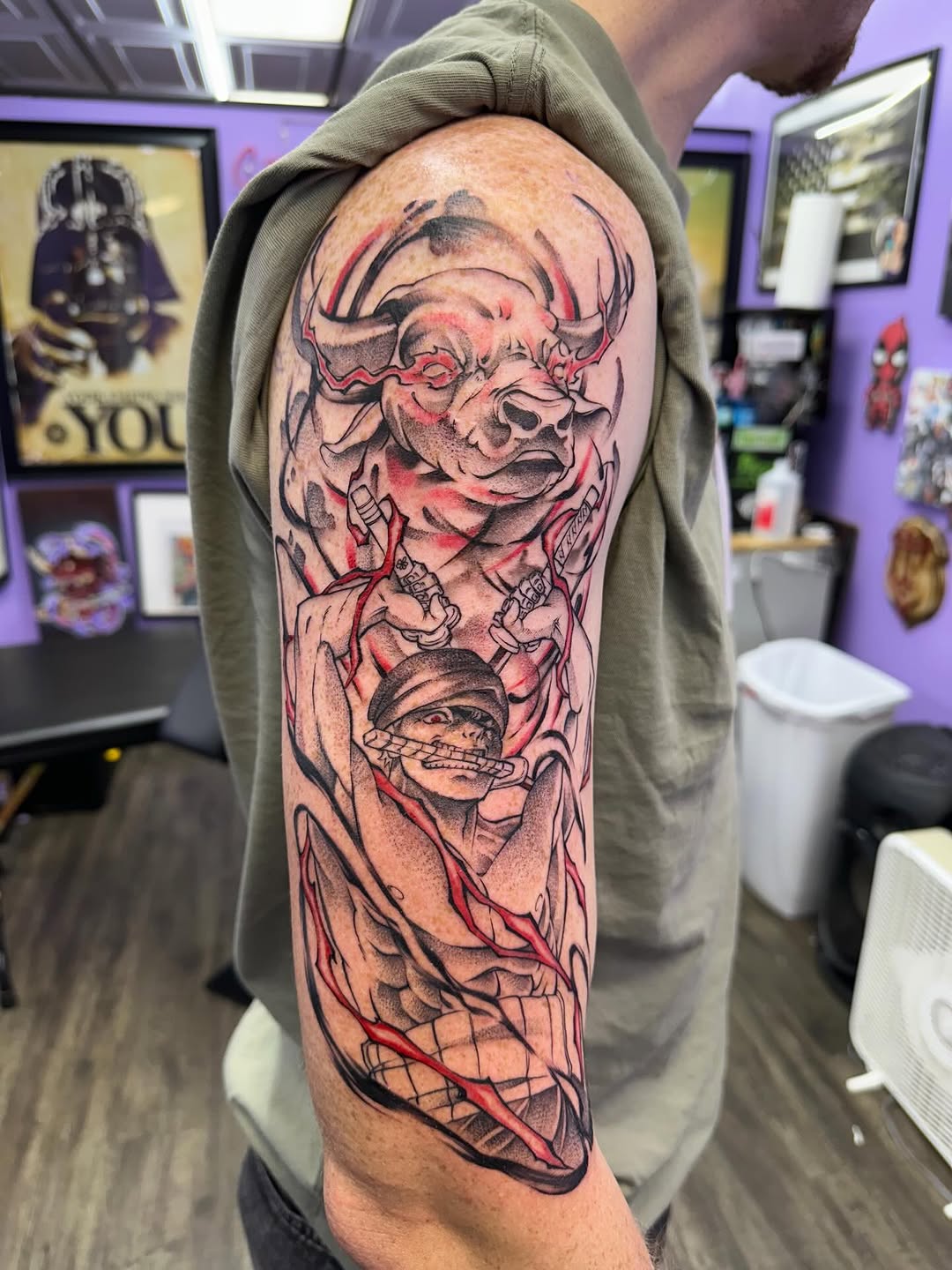 Tattoo by @jam_inkz — illustrative, black_and_grey