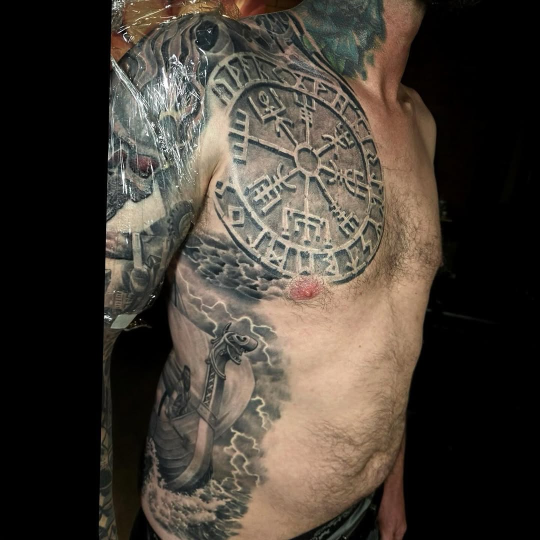 Tattoo by @tattoosbyjakegoss — black_and_grey, illustrative