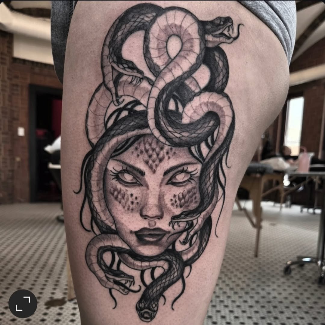 Tattoo by @nine.crows โ black_and_grey, realism