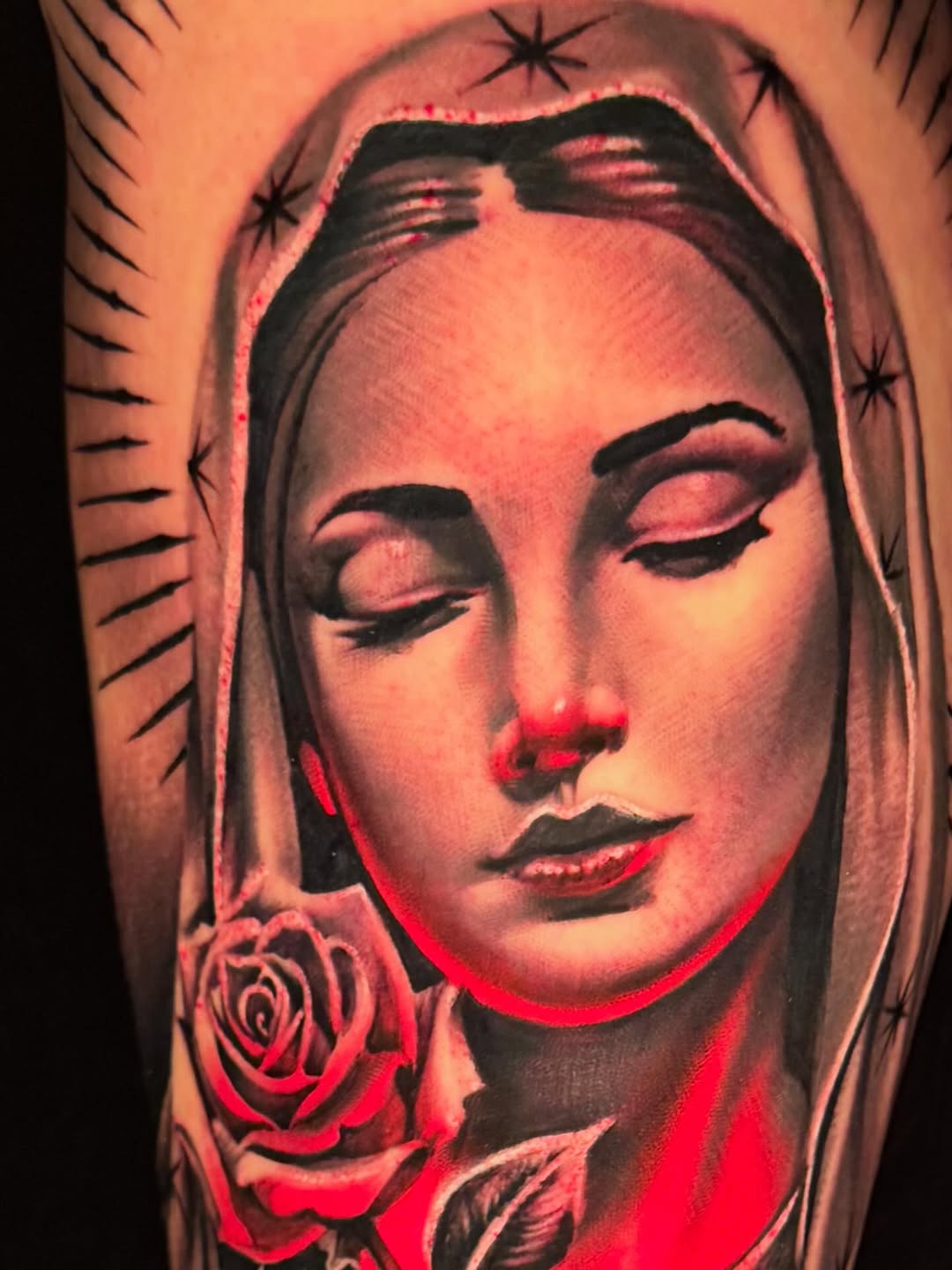 Tattoo by @ramirez.tats โ realism, chicano