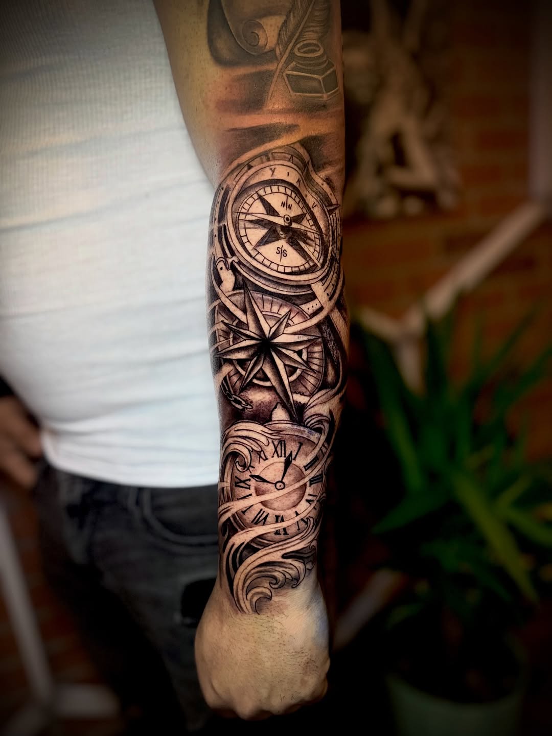 Tattoo by @elcalvo_tatto9 — realism, black_and_grey