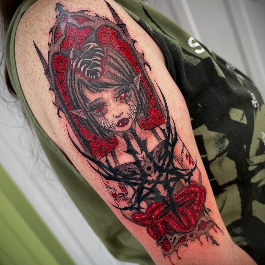 Tattoo by @katstattooth β dark_realism, neo_traditional