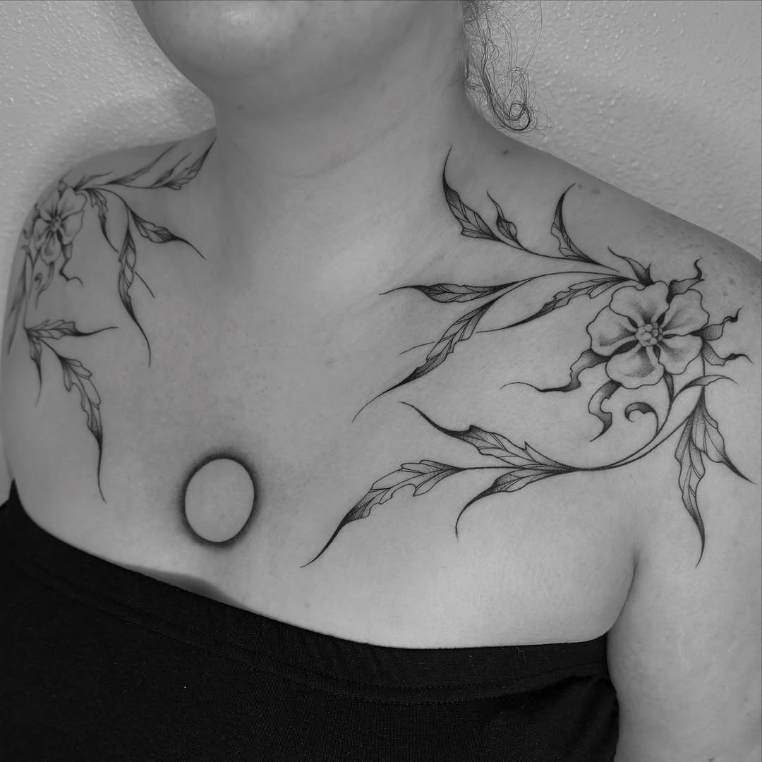 Tattoo by @witchpuke โ fine_line, black_and_grey