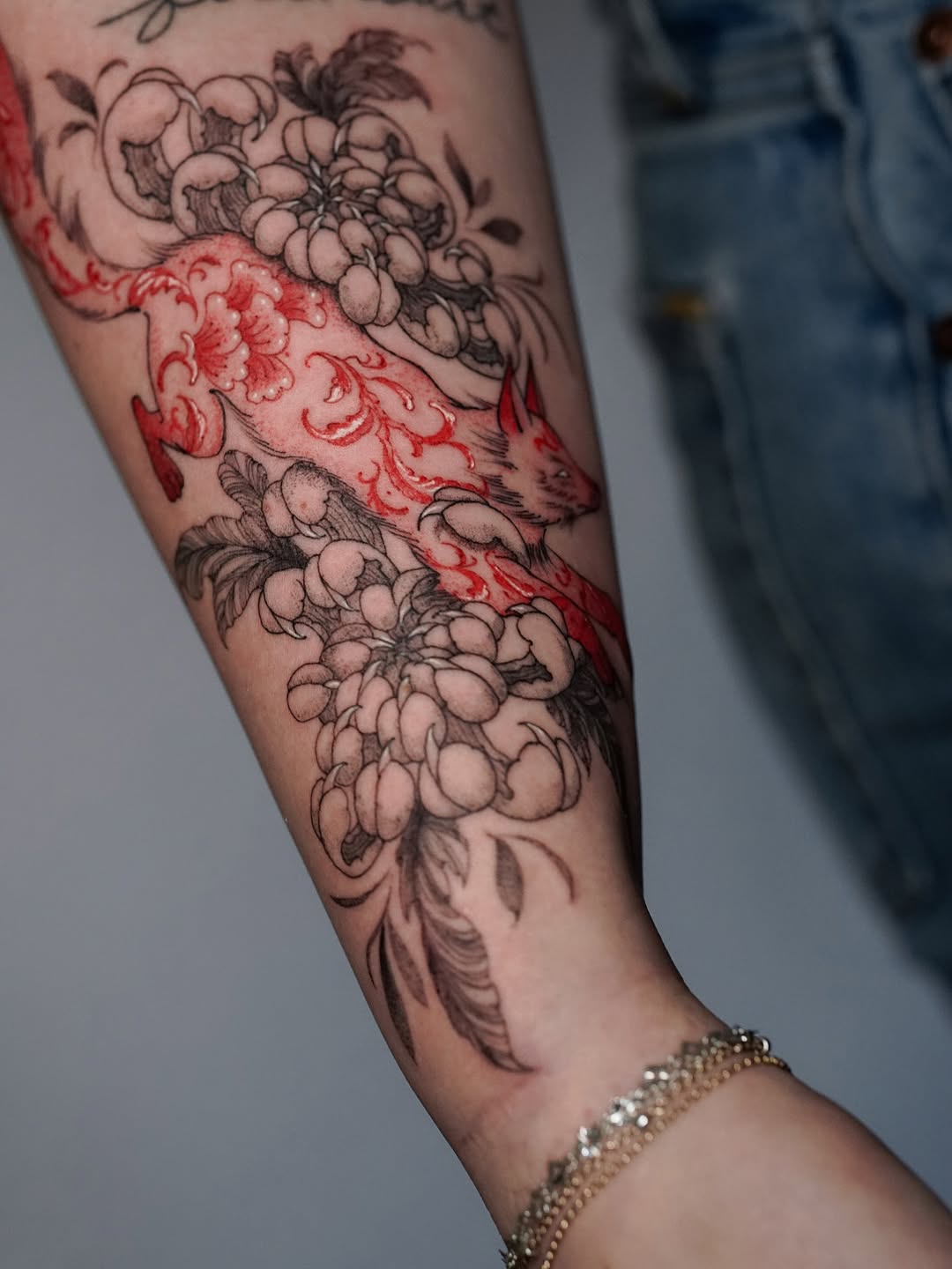 Tattoo by @robotwaifu.ink — japanese_irezumi, black_and_grey