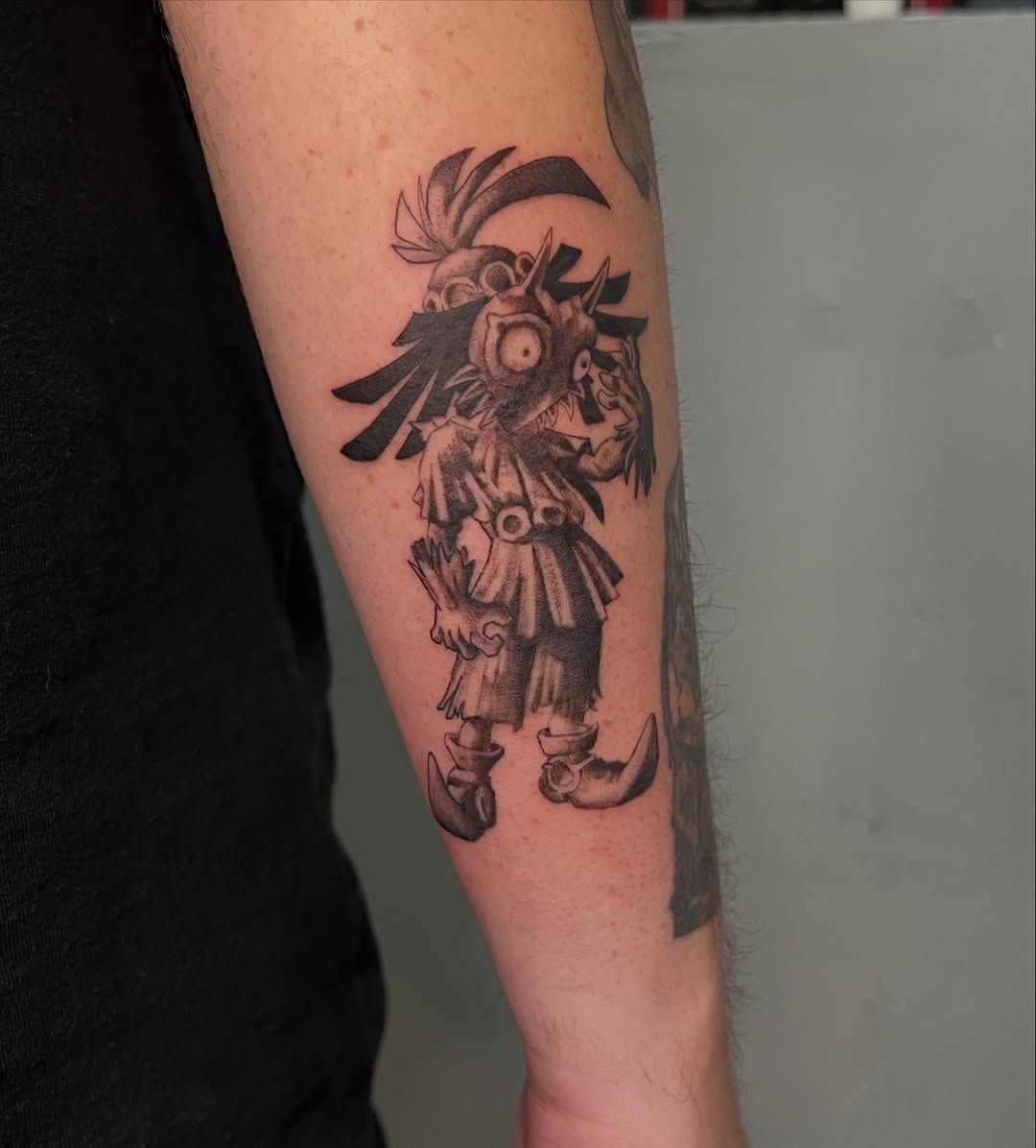 Tattoo by @syfer.tattoo β black_and_grey, anime