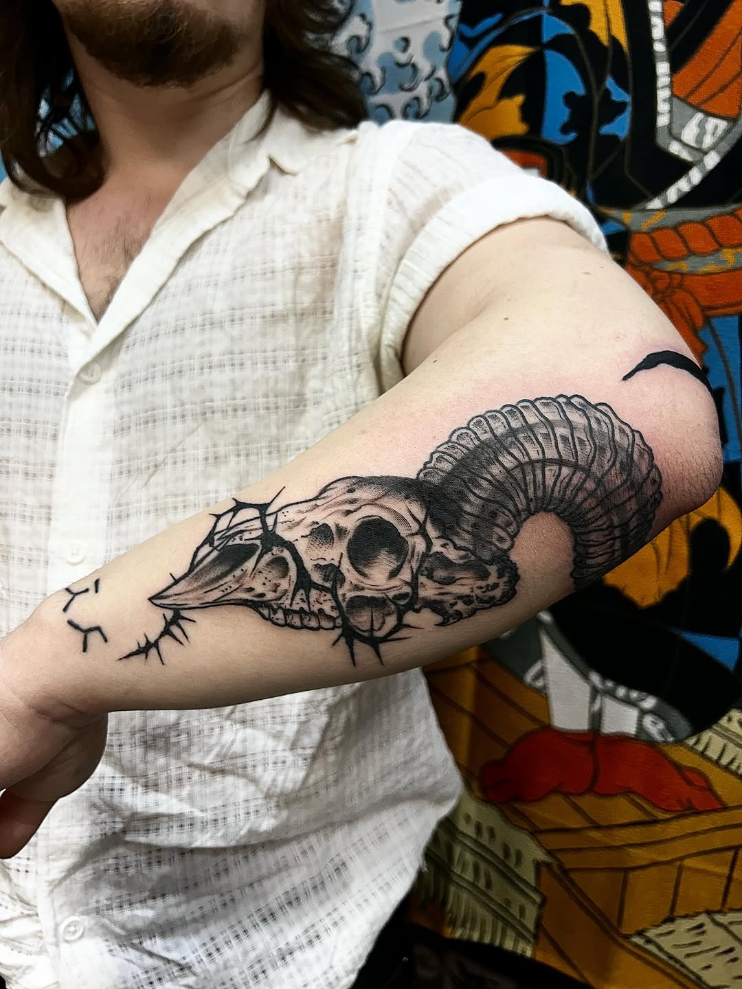 Tattoo by @coma_stein — blackwork, illustrative