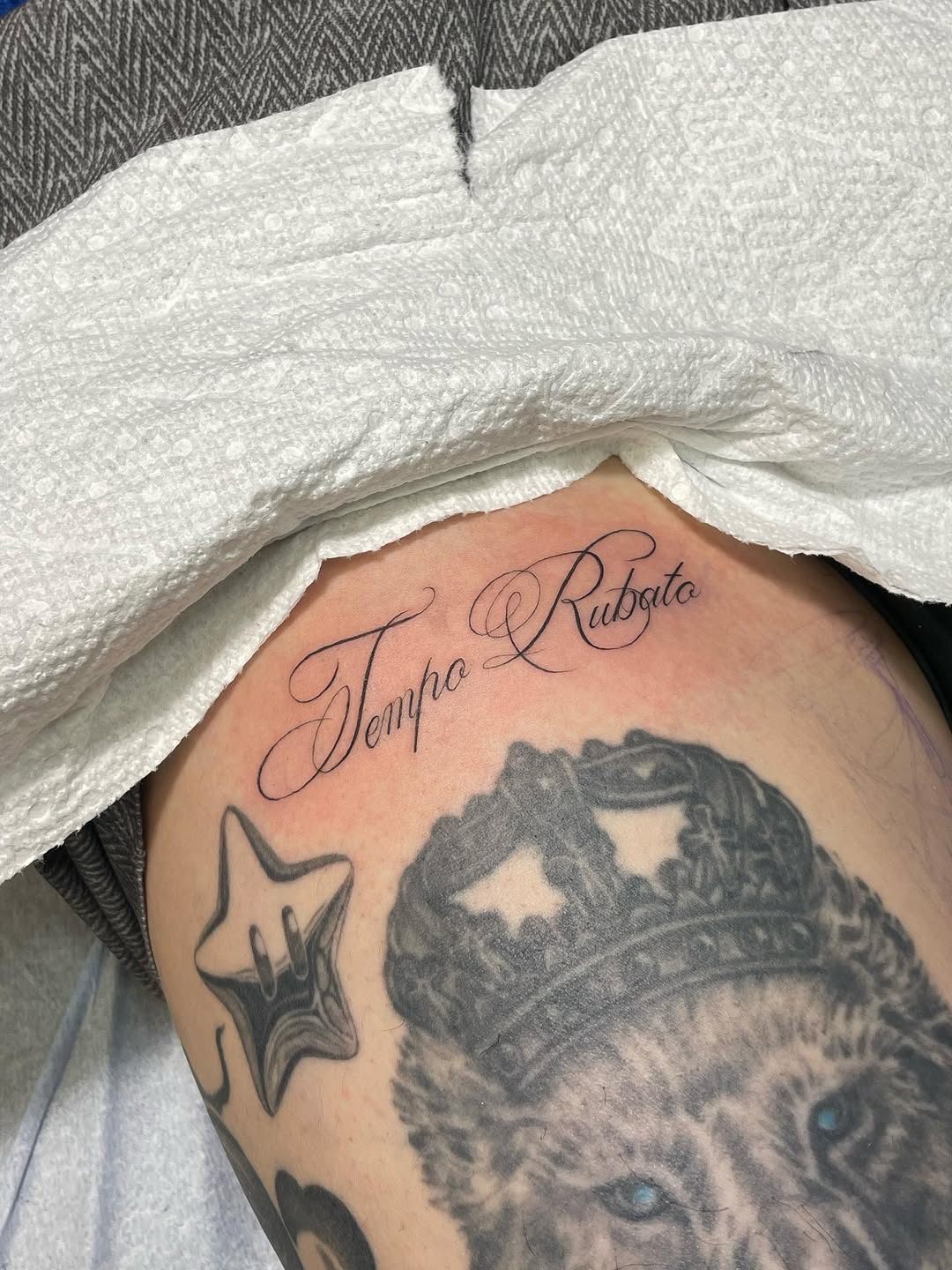 Tattoo by @fantasyandfuntattoo — lettering_script, black_and_grey