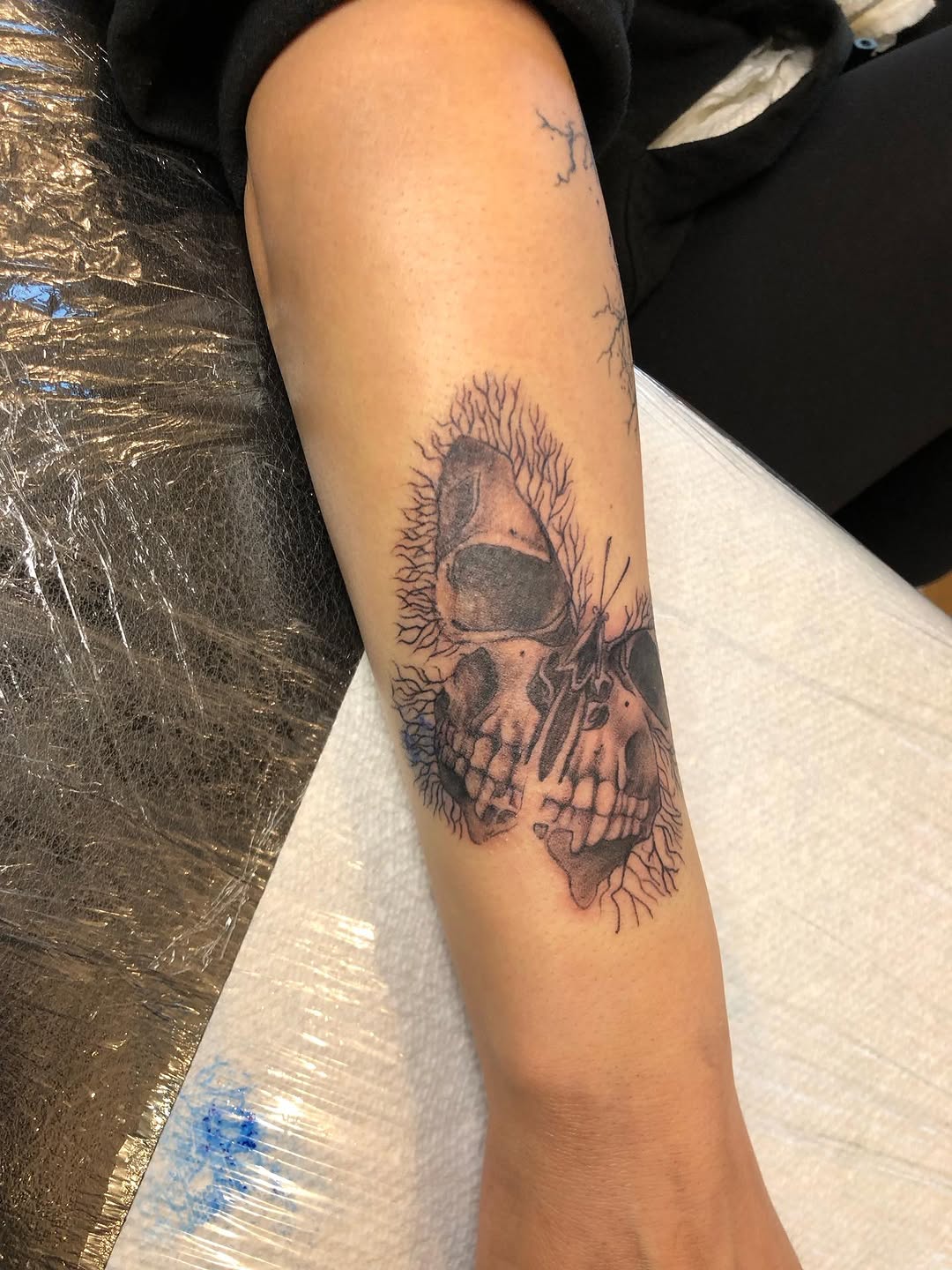Tattoo by @chinos_tattoos — dark_realism, blackwork