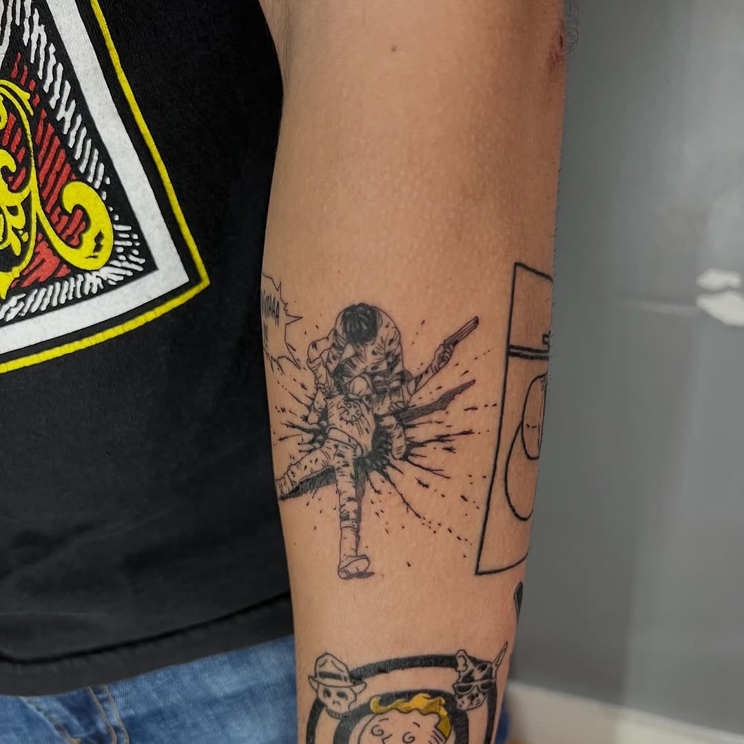 Tattoo by @susantattoo — anime, black_and_grey