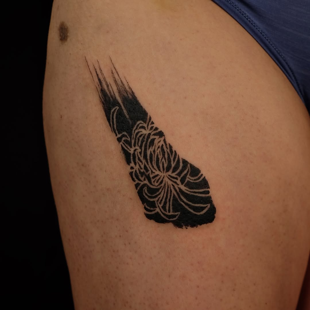 Tattoo by @baby.cleaver — blackwork, japanese_irezumi