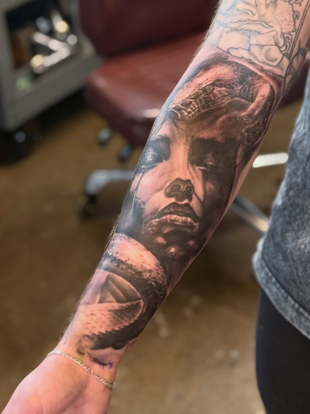 Tattoo by @mileshaysmith_ttt — realism, black_and_grey