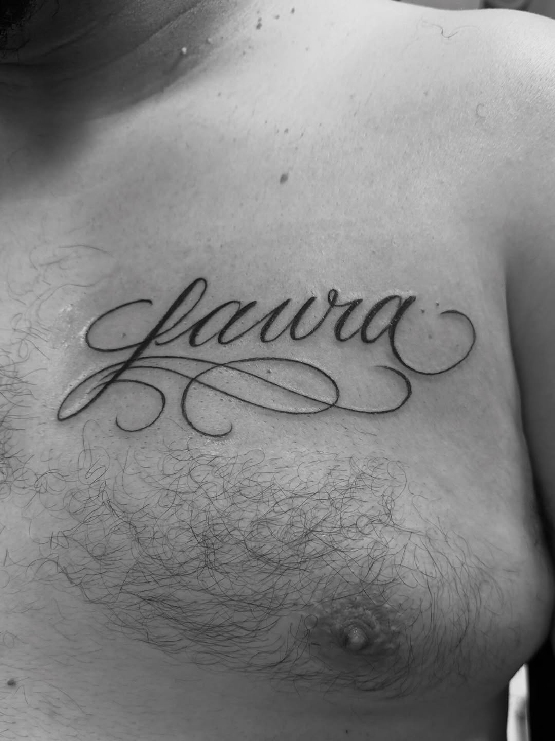 Tattoo by @tiannaos — lettering_script, fine_line