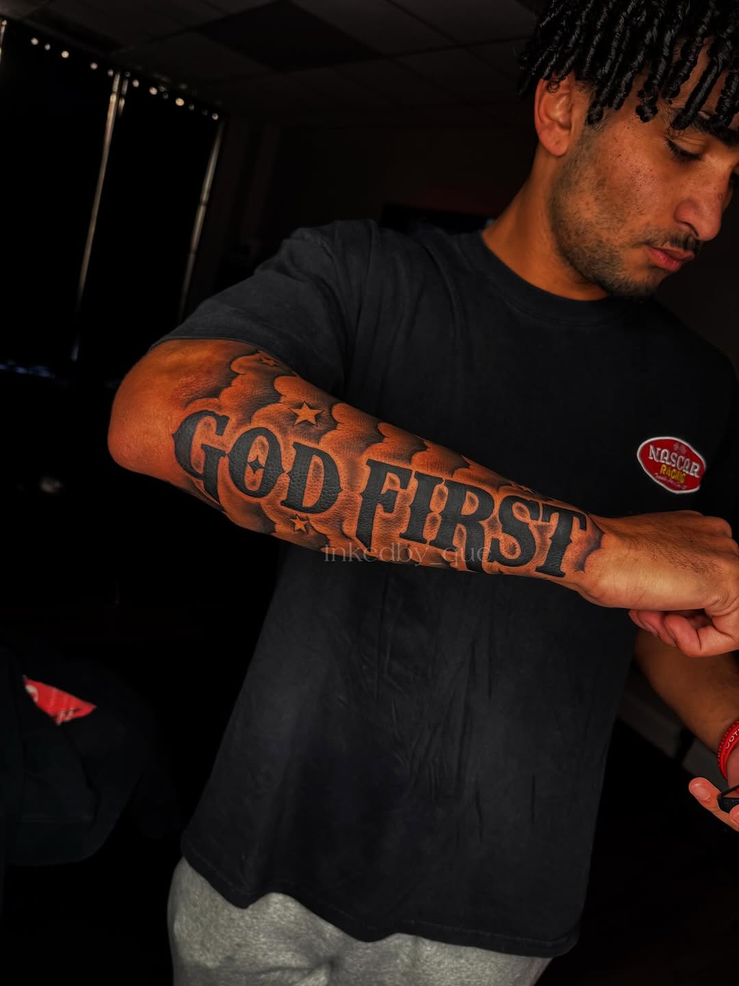 Tattoo by @inkedby_que — lettering_script