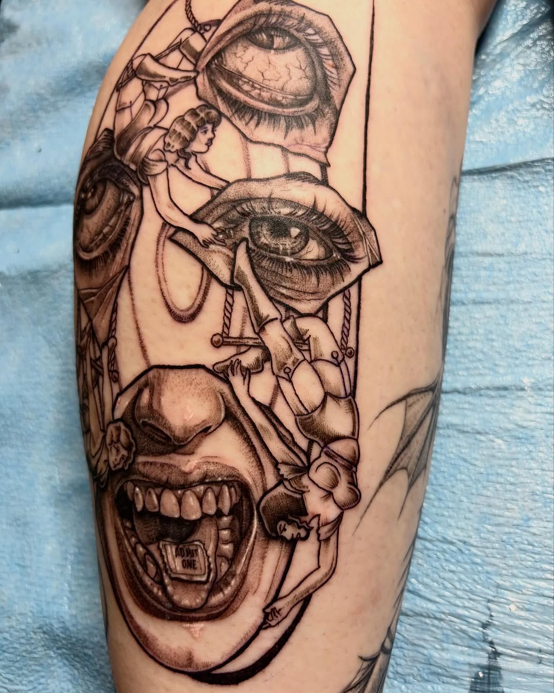 Tattoo by @tattoosbyemilyfalkowski — dark_realism, trash_polka