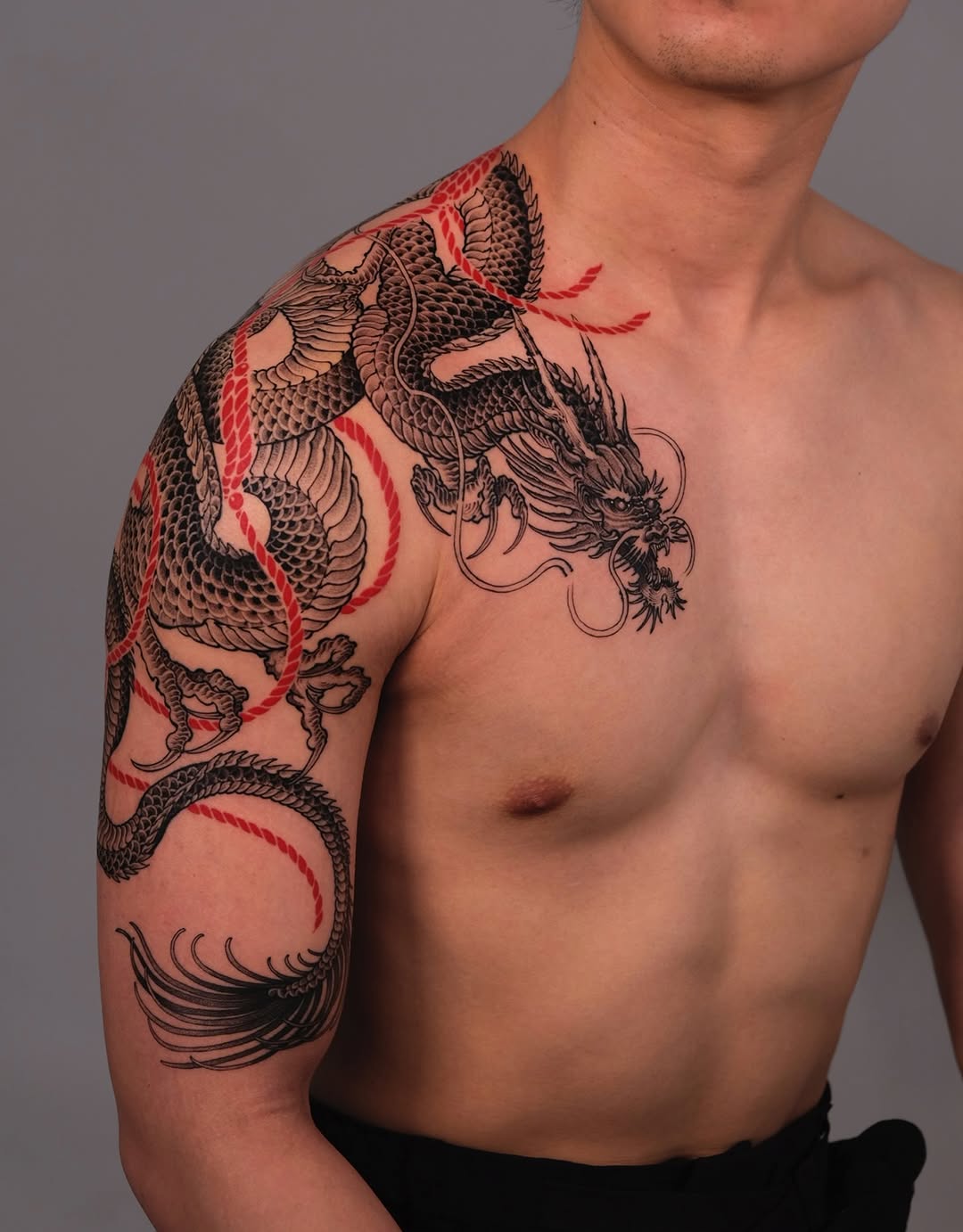 Tattoo by @bayun.tattoos โ japanese_irezumi, black_and_grey