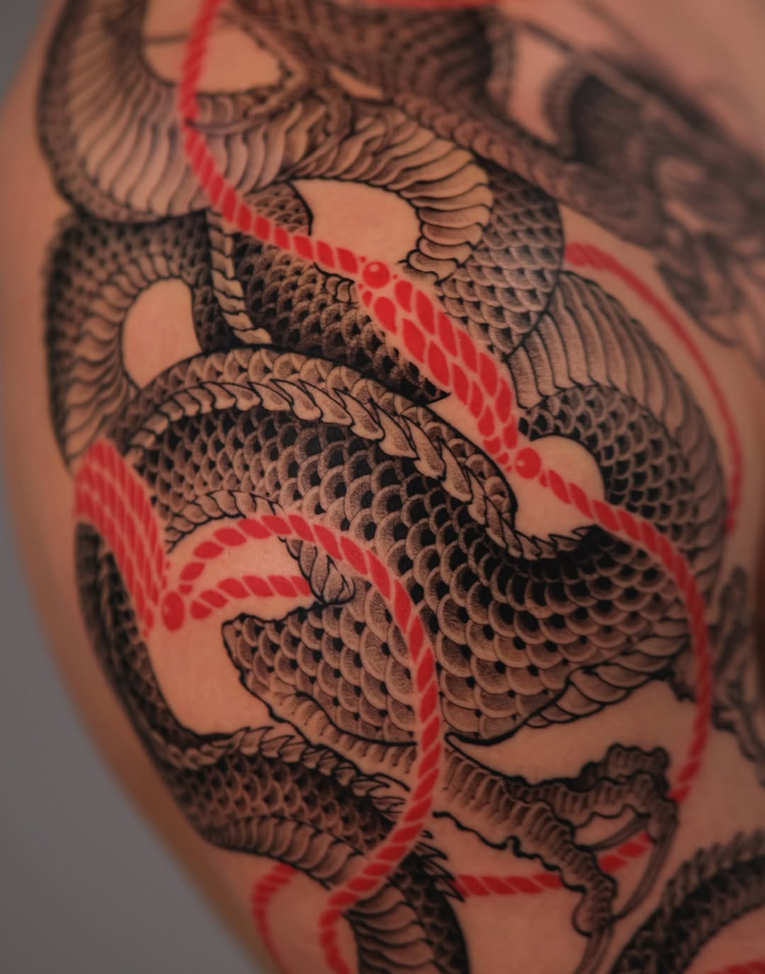 Tattoo by @bayun.tattoos โ japanese_irezumi, black_and_grey