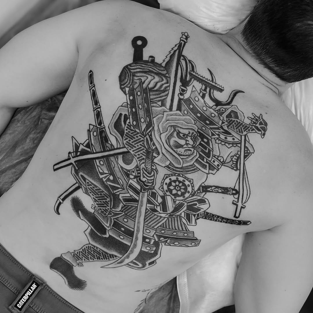 Tattoo by @emile_erikoff — japanese_irezumi, black_and_grey