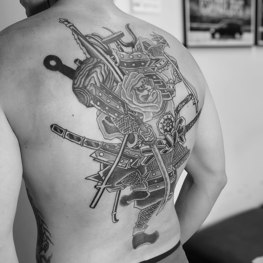 Tattoo by @emile_erikoff — japanese_irezumi, black_and_grey