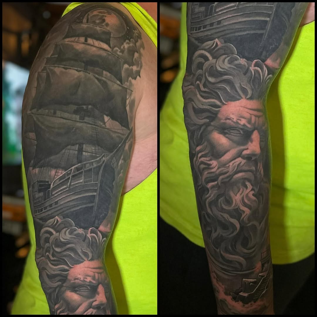 Tattoo by @mikey_ruck — realism, black_and_grey