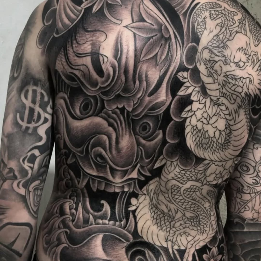 Tattoo by @xander.tatts β japanese_irezumi, black_and_grey