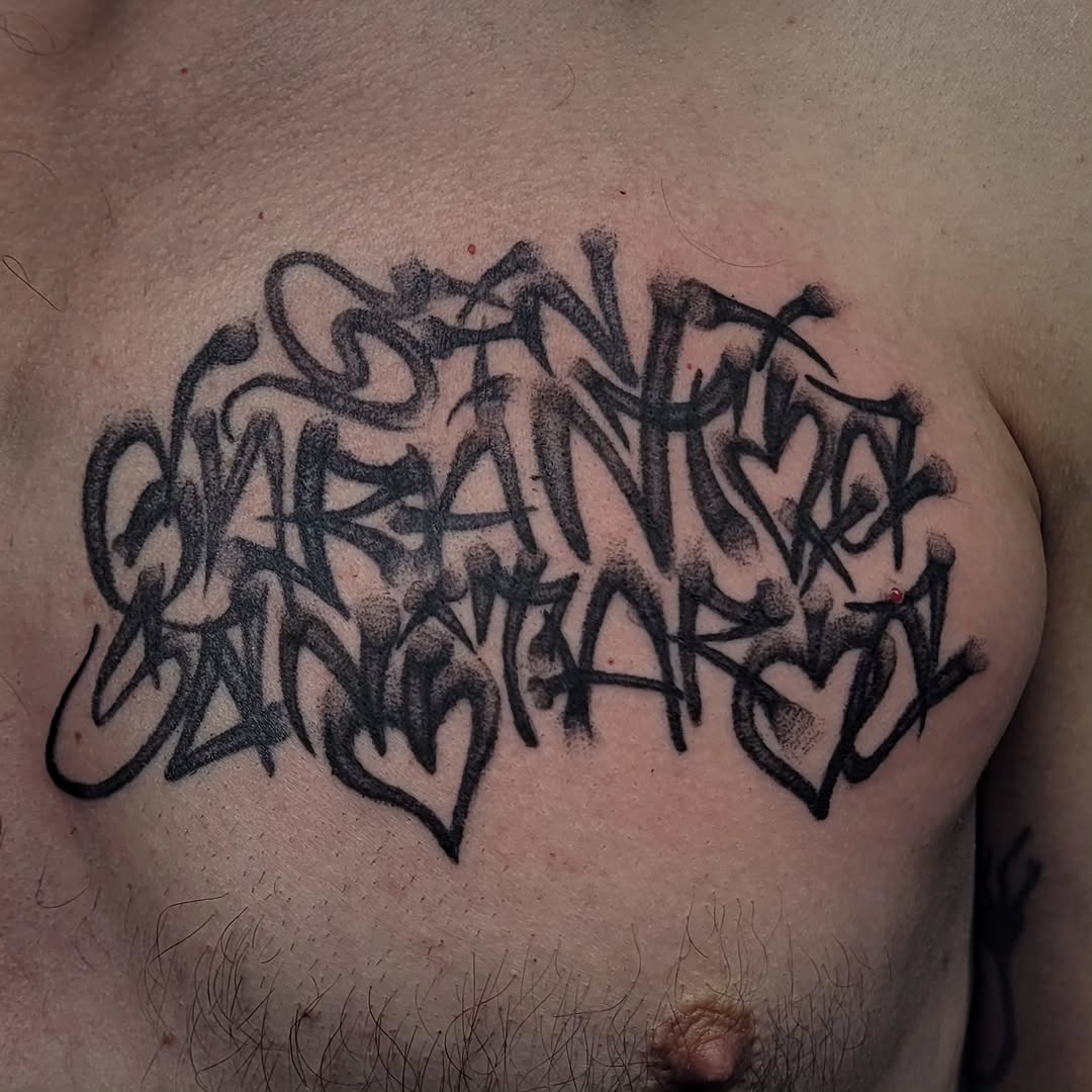 Tattoo by @gonzalo_pantona β lettering_script, blackwork