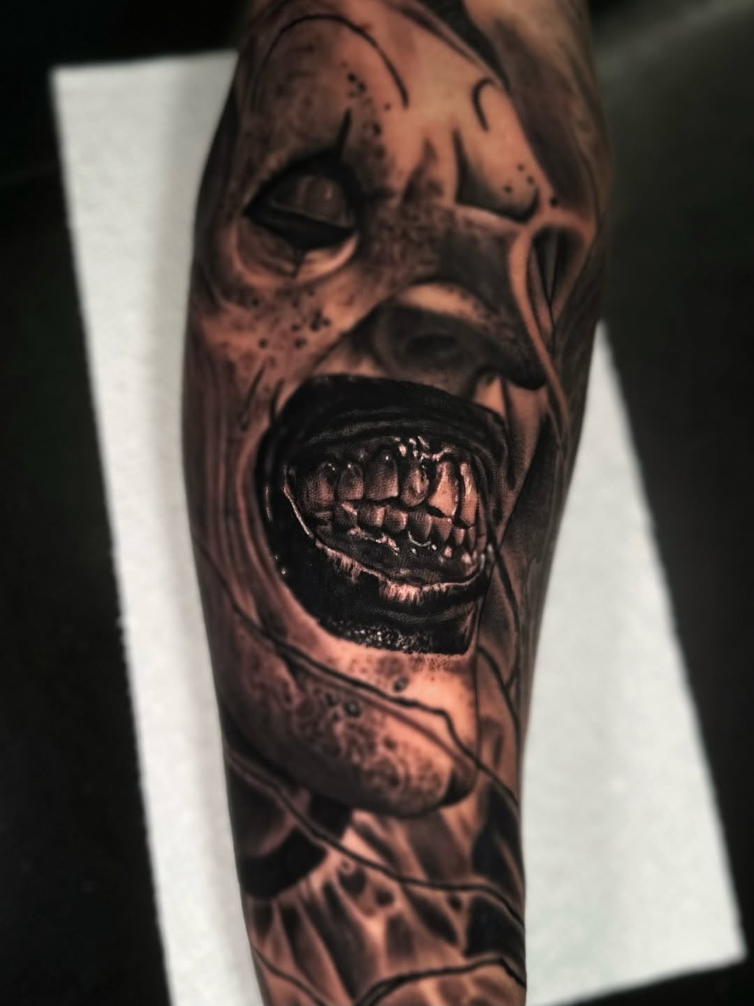 Tattoo by @jessewhitetattoo — realism, dark_realism
