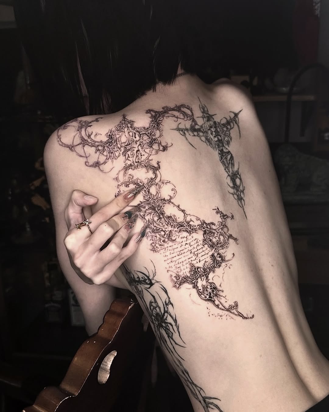 Tattoo by @ashencoil — blackwork