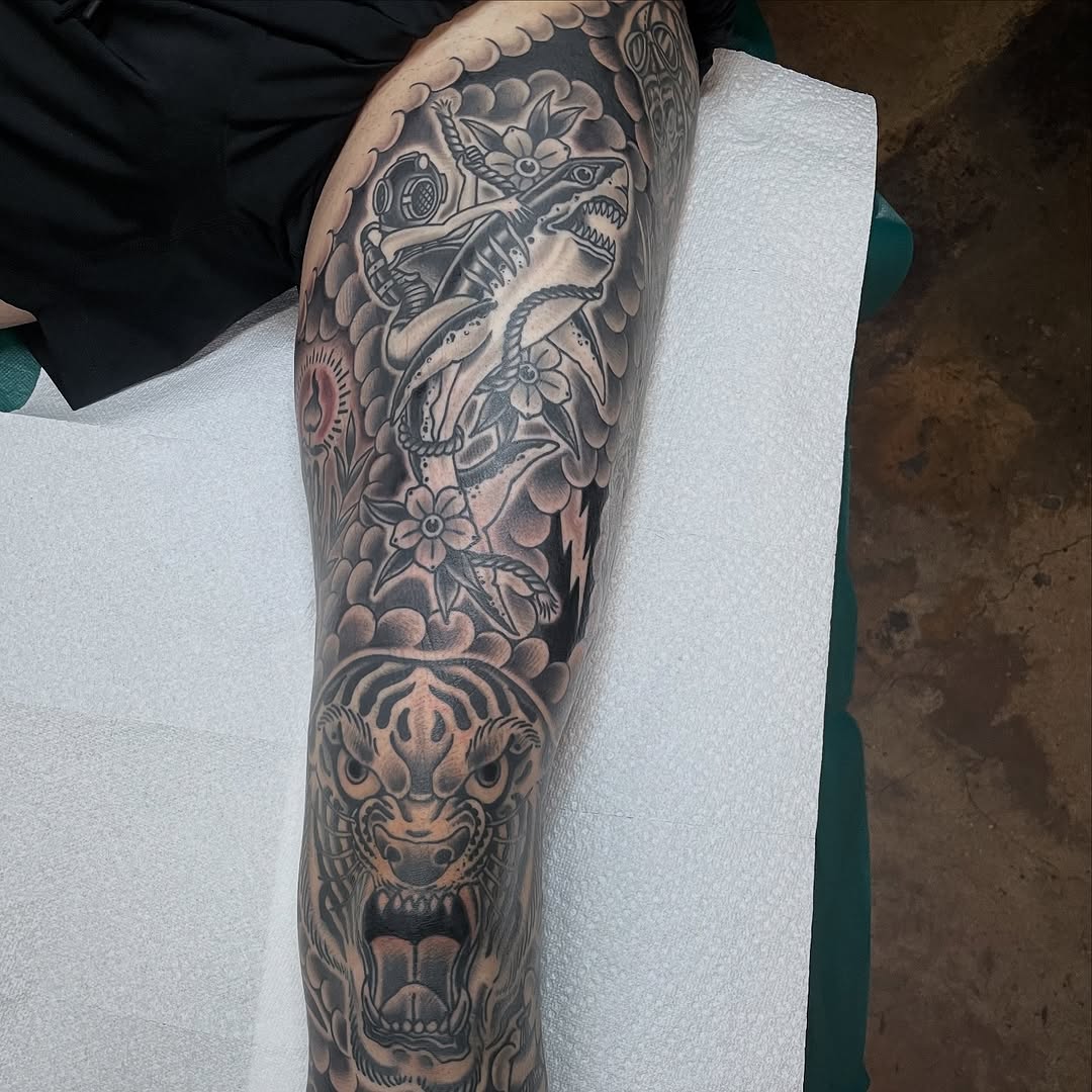Tattoo by @tattoosbychrismikesell — american_traditional, black_and_grey