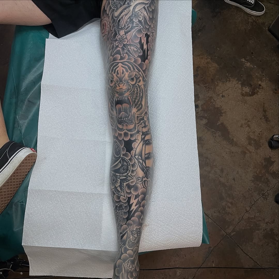 Tattoo by @tattoosbychrismikesell — japanese_irezumi, black_and_grey
