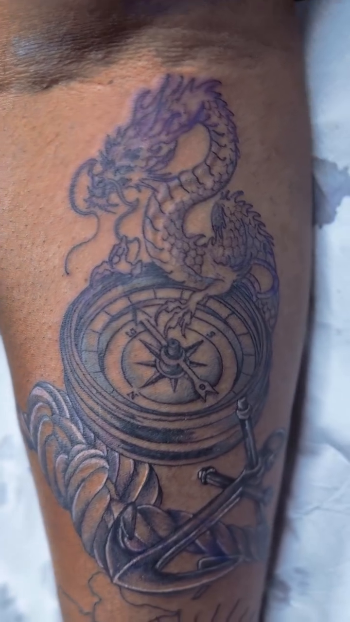 Tattoo by @oxide_inker — illustrative, black_and_grey