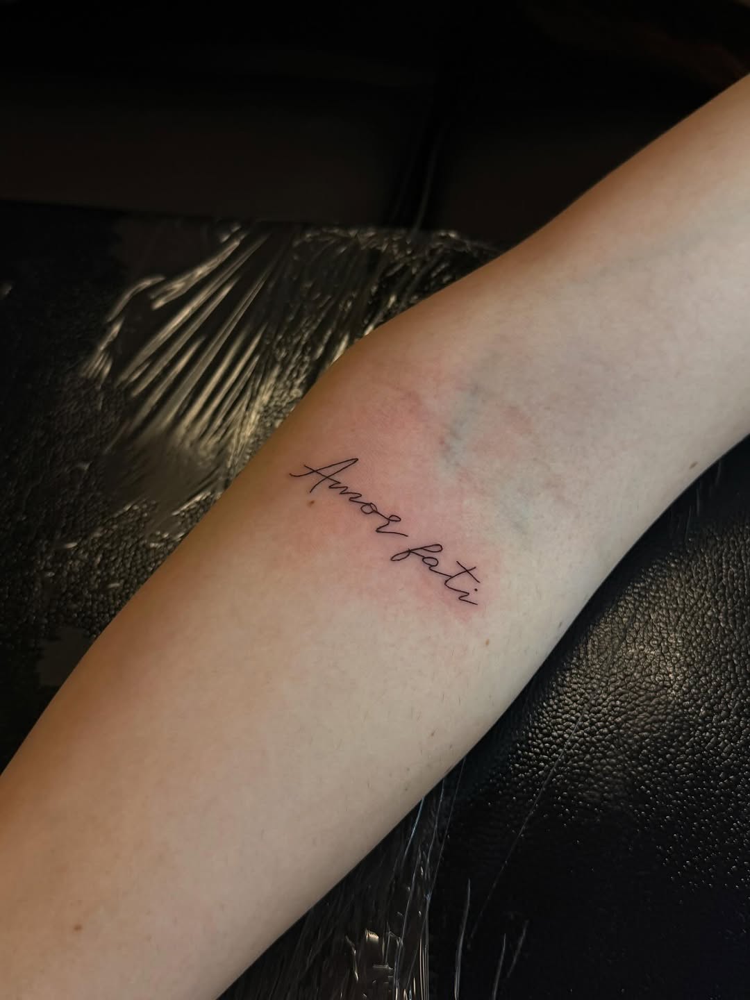 Tattoo by @fineline_lau — lettering_script, fine_line