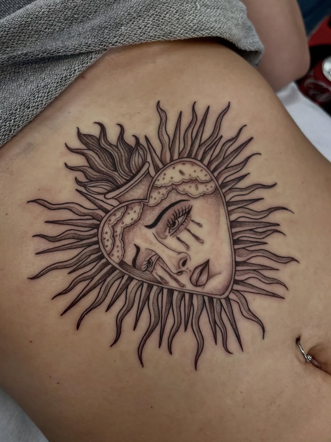 Tattoo by @chloeinknart — black_and_grey, chicano