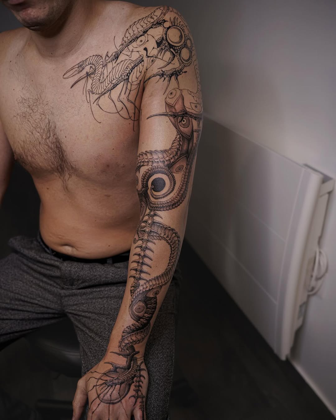 Tattoo by @nowthisyujhi — black_and_grey, realism