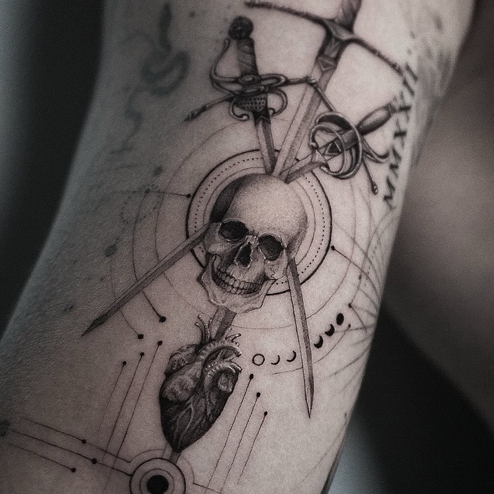 Tattoo by @ji.min.tt — realism, geometric