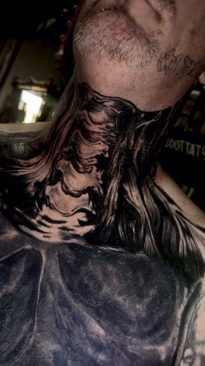 Tattoo by @tattoosbygunner — blackwork, dark_realism