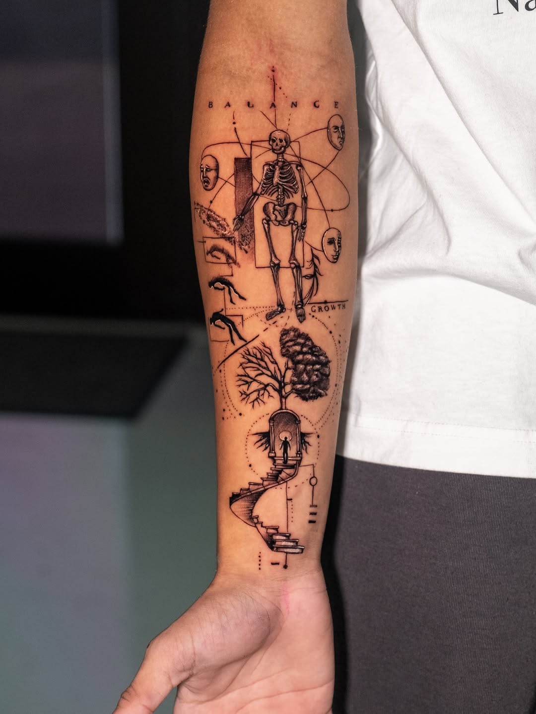 Tattoo by @eriktats13 โ black_and_grey, geometric