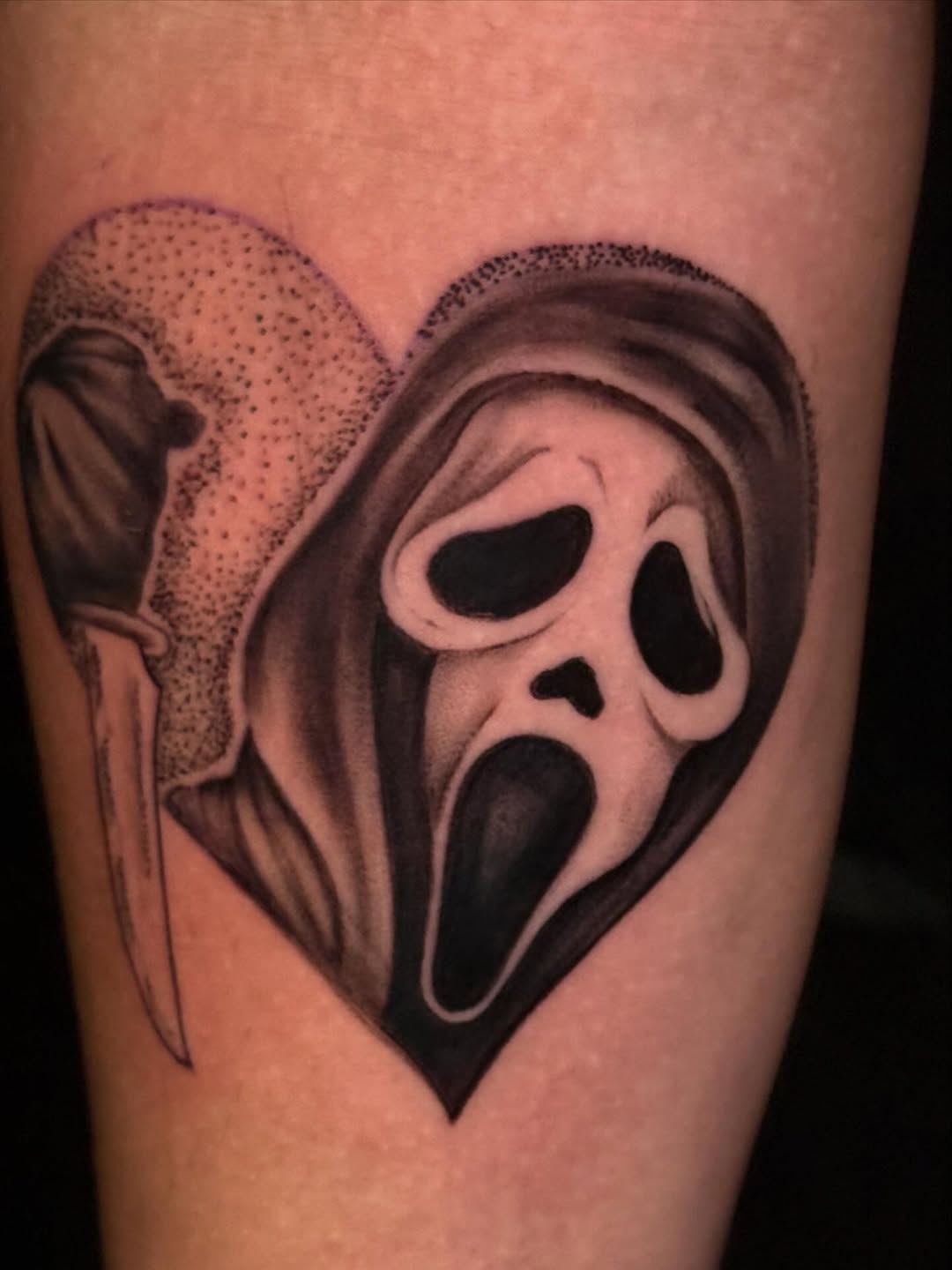 Tattoo by @immaculata_tattoo — black_and_grey, dark_realism