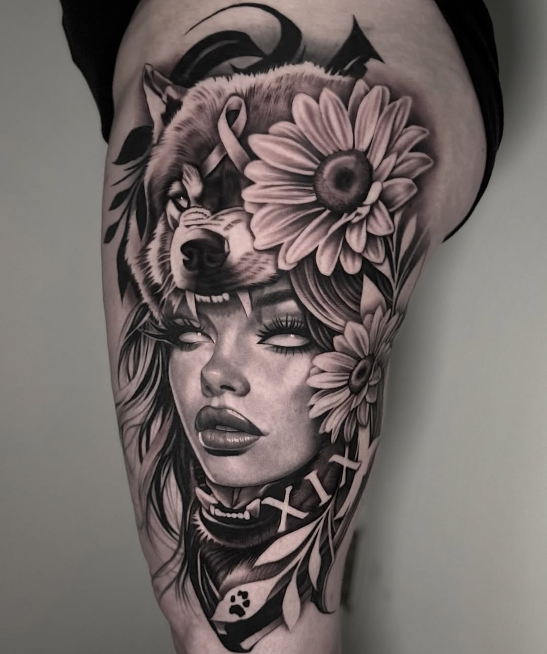 Tattoo by @kambria.tattoo — realism, black_and_grey