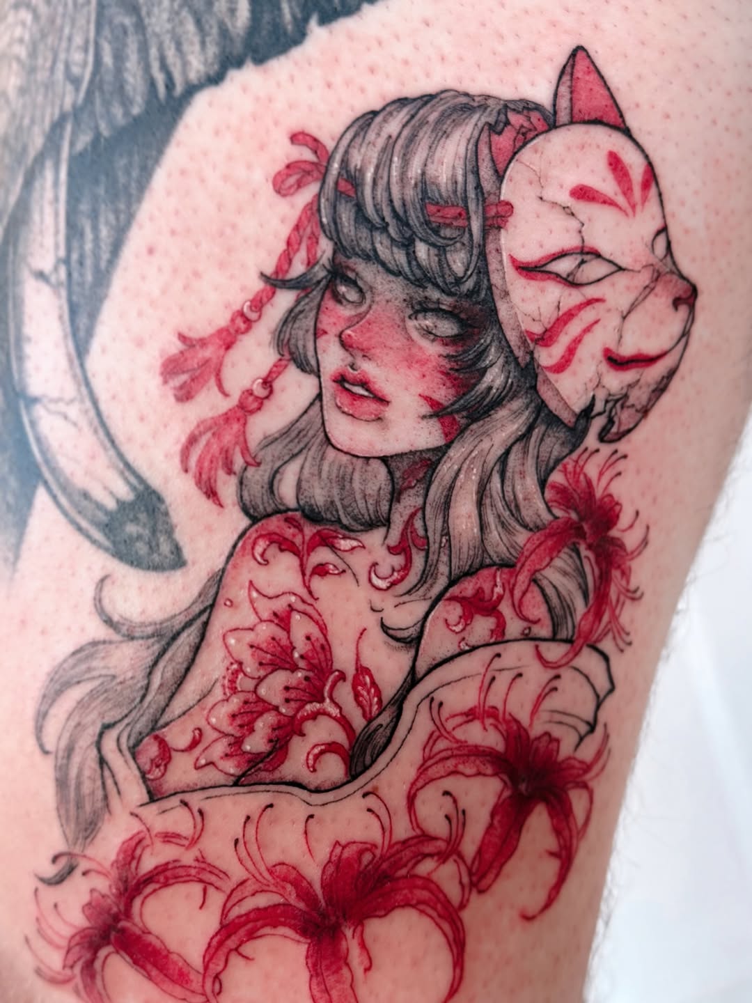 Tattoo by @robotwaifu.ink — illustrative, black_and_grey