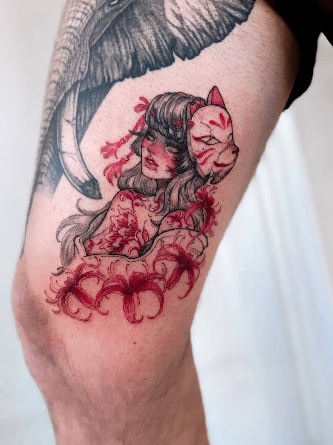 Tattoo by @robotwaifu.ink — illustrative, black_and_grey