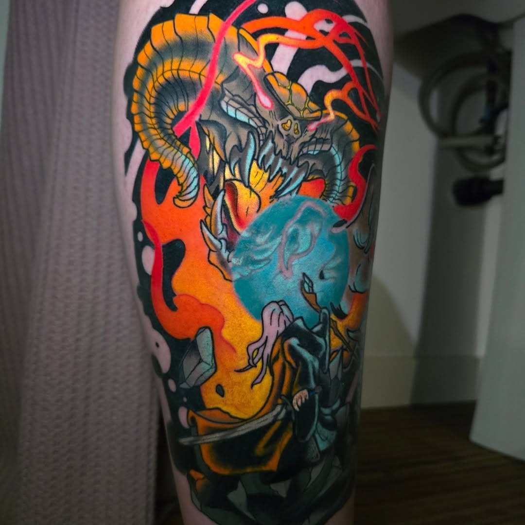 Tattoo by @sawchukart — japanese_irezumi, new_school