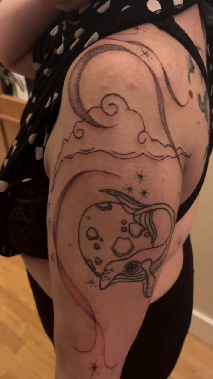 Tattoo by @lanternalia.arts — illustrative, black_and_grey