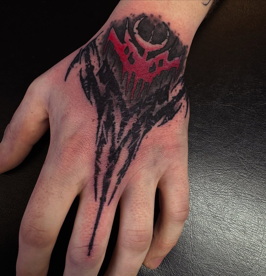 Tattoo by @lostshawntatz — blackwork, trash_polka